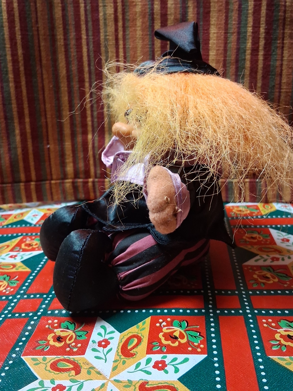 Russ Orange-Haired Witch Plush in Black and Purple Outfit